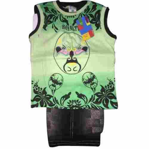 Casual Wear Classic Designer Sleeveless Printed Cotton Suit For Boys