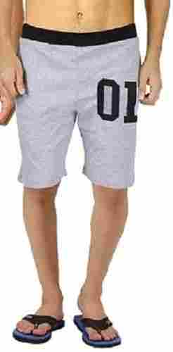 Casual Wear Regular Fit Thigh Length White Plain Cotton Shorts For Mens