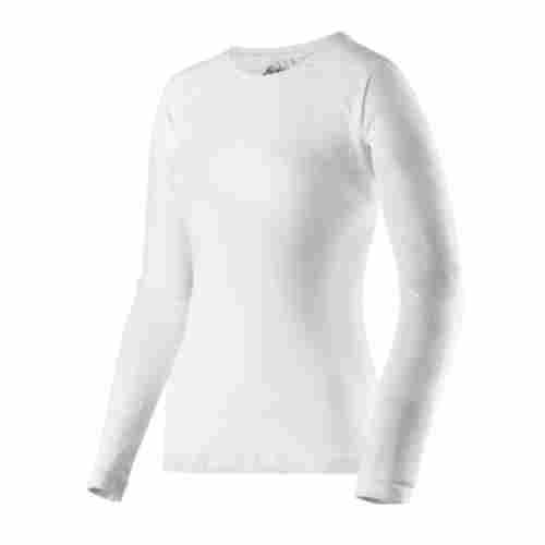 Comfortable To Wear Plain Dyed Full Sleeves Round Neck Ladies Cotton T Shirt