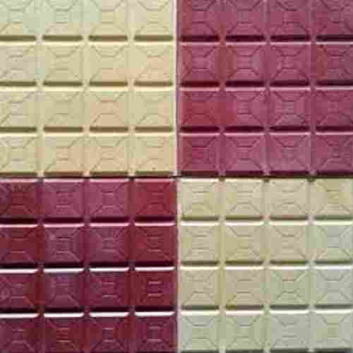 Easy To Install Scratch Resistant Cream And Maroon Parking Tiles
