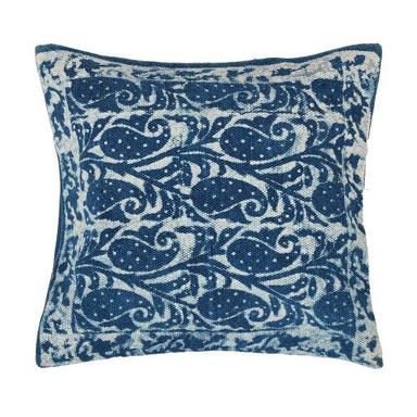 Decorative Soft Blue And White Square Cotton Cushion Cover Dimensions: 11-17 Inch (In)