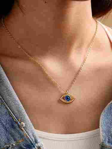 Gold Plated Evil Eye Pendant Necklace