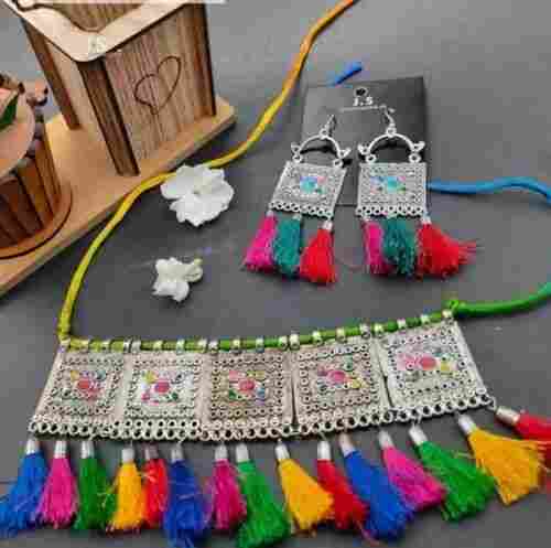 Afghani Style Multi Thread Choker Necklace Set