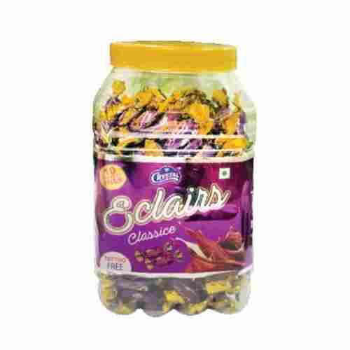 Tasty Piece Shaped And Sweet Solid Crystal Chocolate Eclairs Toffee Jar