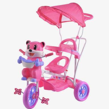 Pink 5 Kilograms 3 Feet Ruggedly Constructed Tricycle For Baby