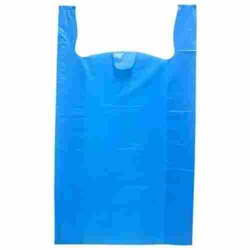Easy Carry Long Lasting Hand Length Handle Plain Blue Polythene Carry Bags