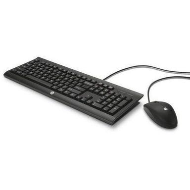 Black Hp C2500 Multimedia Slim Usb Wired Keyboard And Optical Mouse Combo Pack