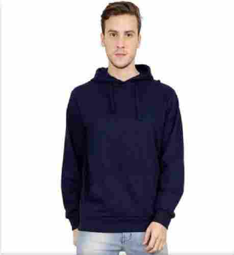 Plain Pattern Casual Wear Long Sleeves Round Neck Hoodie For Men'S