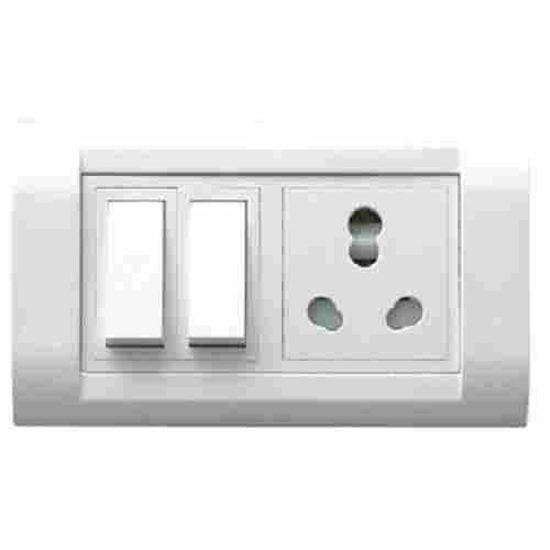 Unbreakable And Wall Mounted Two Switch Three Pin Modular Electrical Socket
