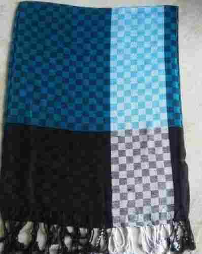 Viscose Cotton Checked Border Knitted Check Stoles
