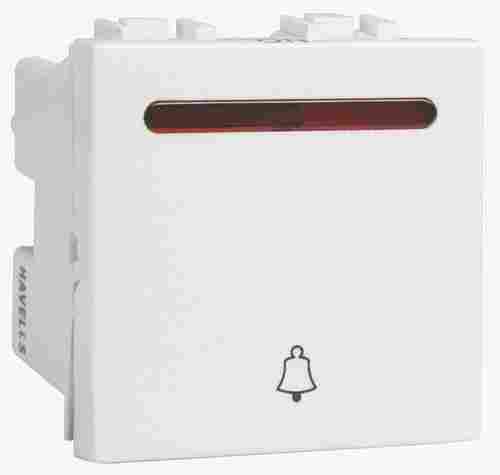 6 Ampere 230 Volt IP 54 Ratting White Polycarbonate Bell Push Switch With Indicator
