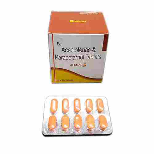 AFENAC-P Aceclofenac And Paracetamol NSAID Painkiller Tablets, 10x10 Blister Pack