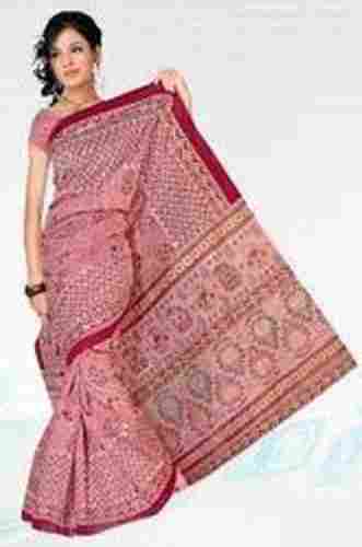 Pink Color Chanderi Saree For Ladies