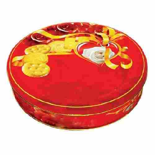 Beautiful Printed Round Shape Aluminium Food Tin Container For Cookies