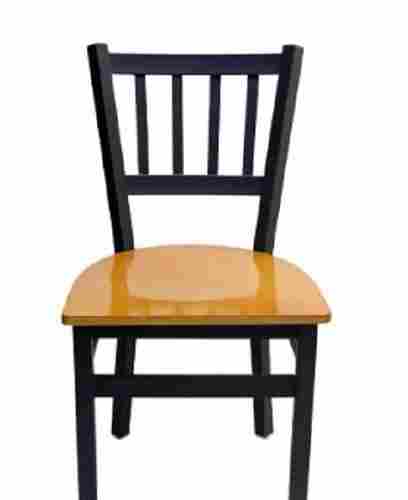 Portable Long Lasting Solid Black And Light Brown Color Dining Chairs
