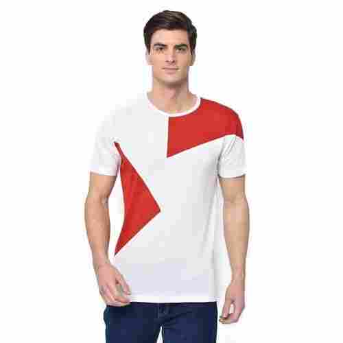 Men'S Breathable Short Sleeves O Neck Plain Cotton T-Shirts For Daily Wear