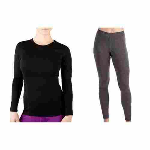 Multi Color Woolen And Cotton Material Plain Pattern Full Sleeves Plain Ladies Thermal Wear 