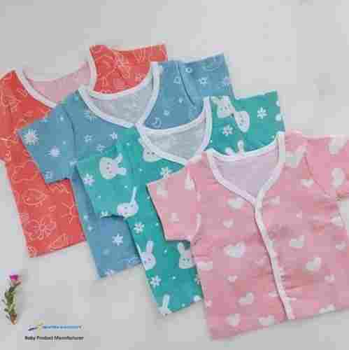 100 Percent Pure Cotton Multi-Color Unisex Baby Muslin Half Sleeves T-Shirts