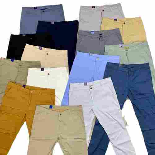 Breathable Regular Fit Plain Cotton Fabric Chinos Trousers For Men