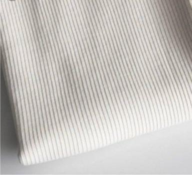 Digital White Color Rib Knit Fabric