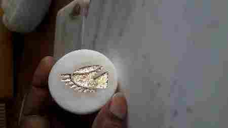 2 Inch Round White Marble Coin Engraving Paper Weight