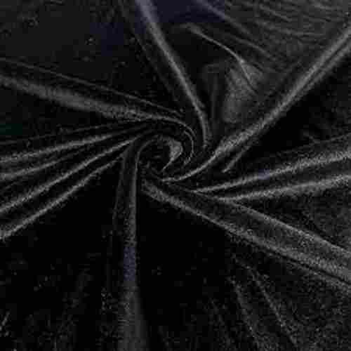 Silky And Shiny Tear Resistance Stretchable Black Polyester Velvet Fabric