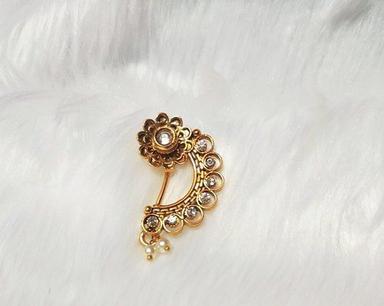Traditional Golden Artificial Stone Nose Pin