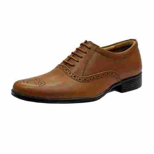 Anti Skid And Anti Static High Tearing Strength Formal Mens Brown Color Leather Shoes