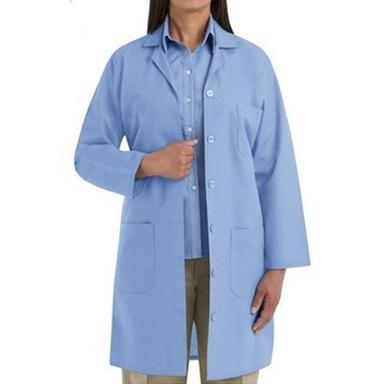 Silver Skin Friendly Impeccable Finish Breathable Premium Design Full Sleeves Sky Blue Color Pp Apron