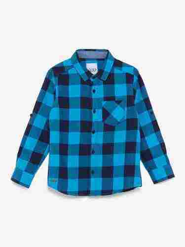 Kids Full Sleeves Printed Block Cotton Shirt For Casual Wear