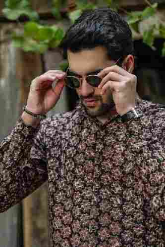 Men Full Sleeves Casual Wear Multi Colored Pure Cotton Printed Shirt