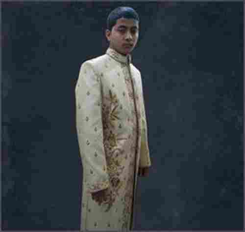 Men Wedding Wear Mandarin Neck Long Sleeves Embroidered Sherwani