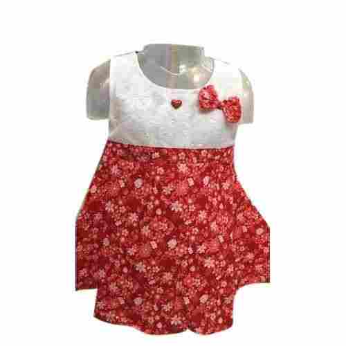 Round Neck And Sleeveless Cotton Designer Baby Frocks For Party Wear