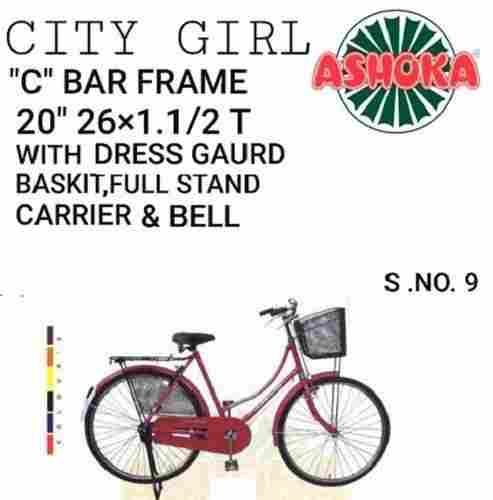 20inch Ashoka City Girl Bicycle With Carrier, Full Stand and Basket Dress Guard