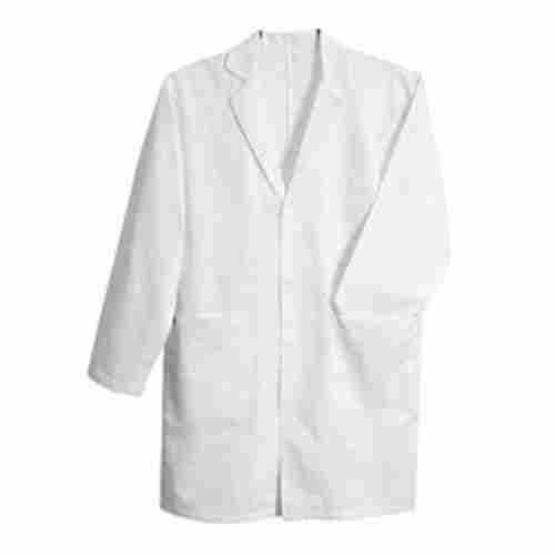 Plain Pattern Collar Neck Cotton Fabric Hospital Aprons With Waist 2 Pocket