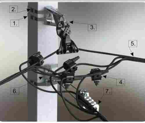 Aluminium And Plastic Suspension Clamps For Lt Ab Cable, Black Color