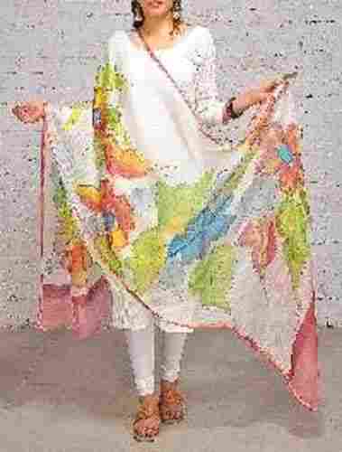Multicolor Breathable Skin Friendly Hand Painted Casual Dupatta For Ladies