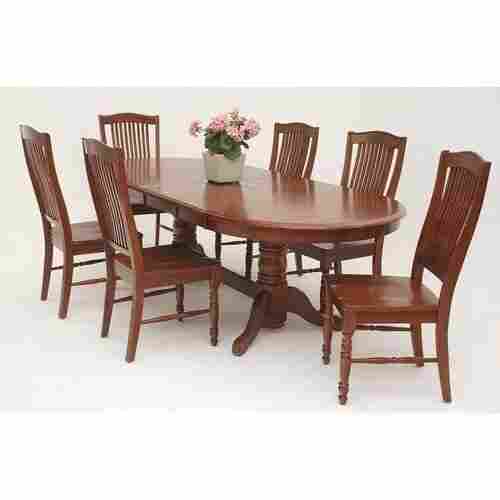 Wooden Dining Set With 3-4 Feet Height And 1 Table, 6 Chair, Polished Finish