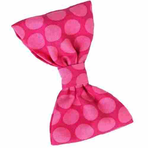 3 Inch Length Pink Satin Dotted Ribbon Bow For Packaging Uses