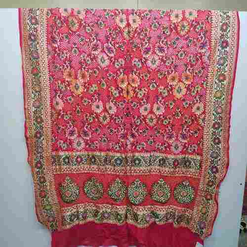 Ladies Bandhani Printed Cotton Saree For Daily Wear Use
