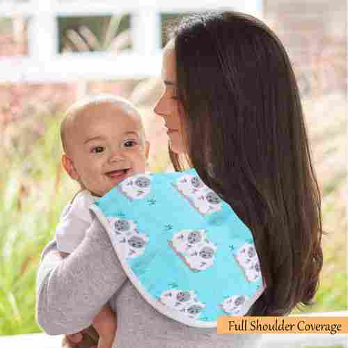 Printed Full Shoulder Coverage Absorbent 2 And 3 Layer Organic Muslin Cotton Baby Burp Cloth