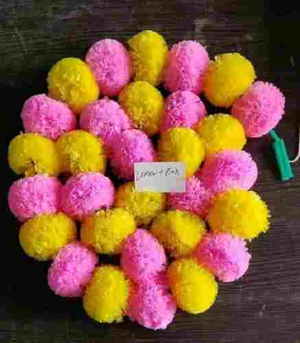 Yellow And Light Pink Color Artificial Marigold Flower String 4 To 5 Feet Length For Decor Purpose