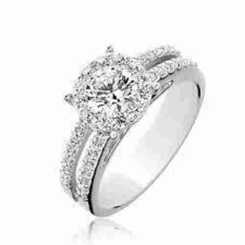 Ladies Light Weight And Fancy Shiny Finish White Round Artificial Diamond Rings
