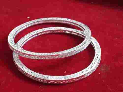 Silver Bangle Set (2 Bangles), For Festive Wear And Party Wear