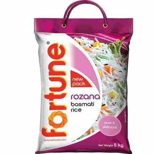 100% Natural White Long Grain Fortune Rozana Basmati Rice With 5 Kg Sack