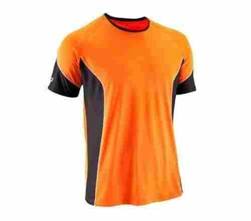 Men'S Half Sleeves Round Neck Polyester Fabric Gym T-Shirts