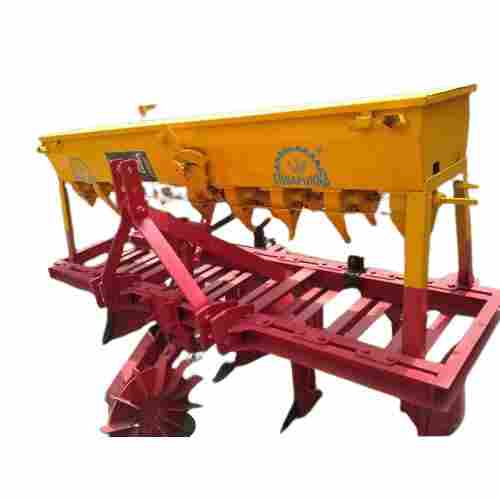 7 Foot Long Mild Steel Paint Coated Seed Cum Agriculture Fertilizer Drill