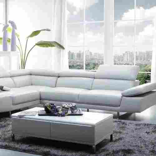 5 Seater Modern White Living Room Designer Leather Fabric Sofa Set