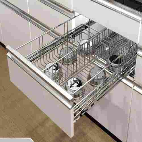 Stainless Steel Kitchen Basket For Drawer With Modular Design, Rust Resistant