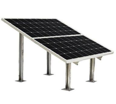 Two Solar Panel Stand With Galvanized Iron Metal And Dimensions 9.8 (L) x 4.4 (W) Feet